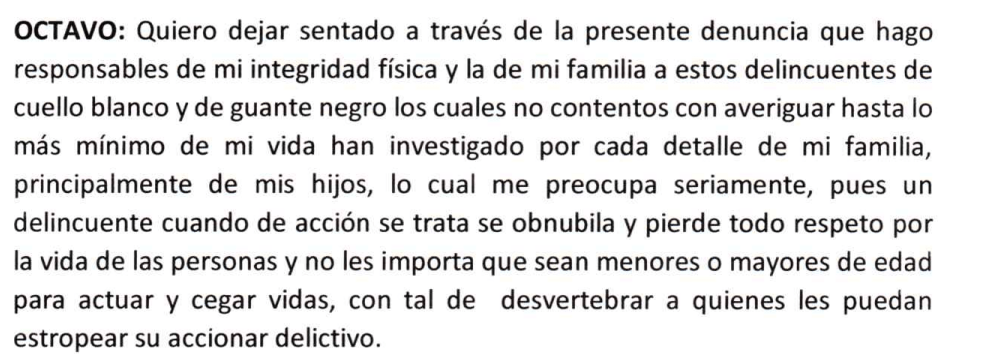 Denuncia de Luis Enrique Guzmán Chams ante la Fiscalía / Archivo particular.