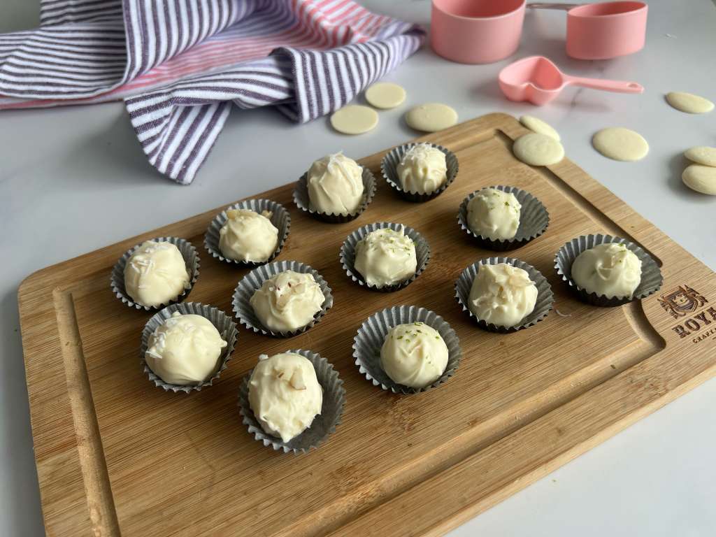 Trufas de chocolate blanco