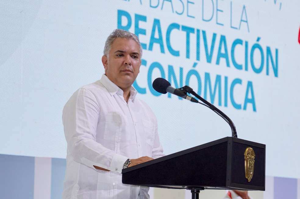 El presidente Iván Duque en la clausura del congreso de Andesco.