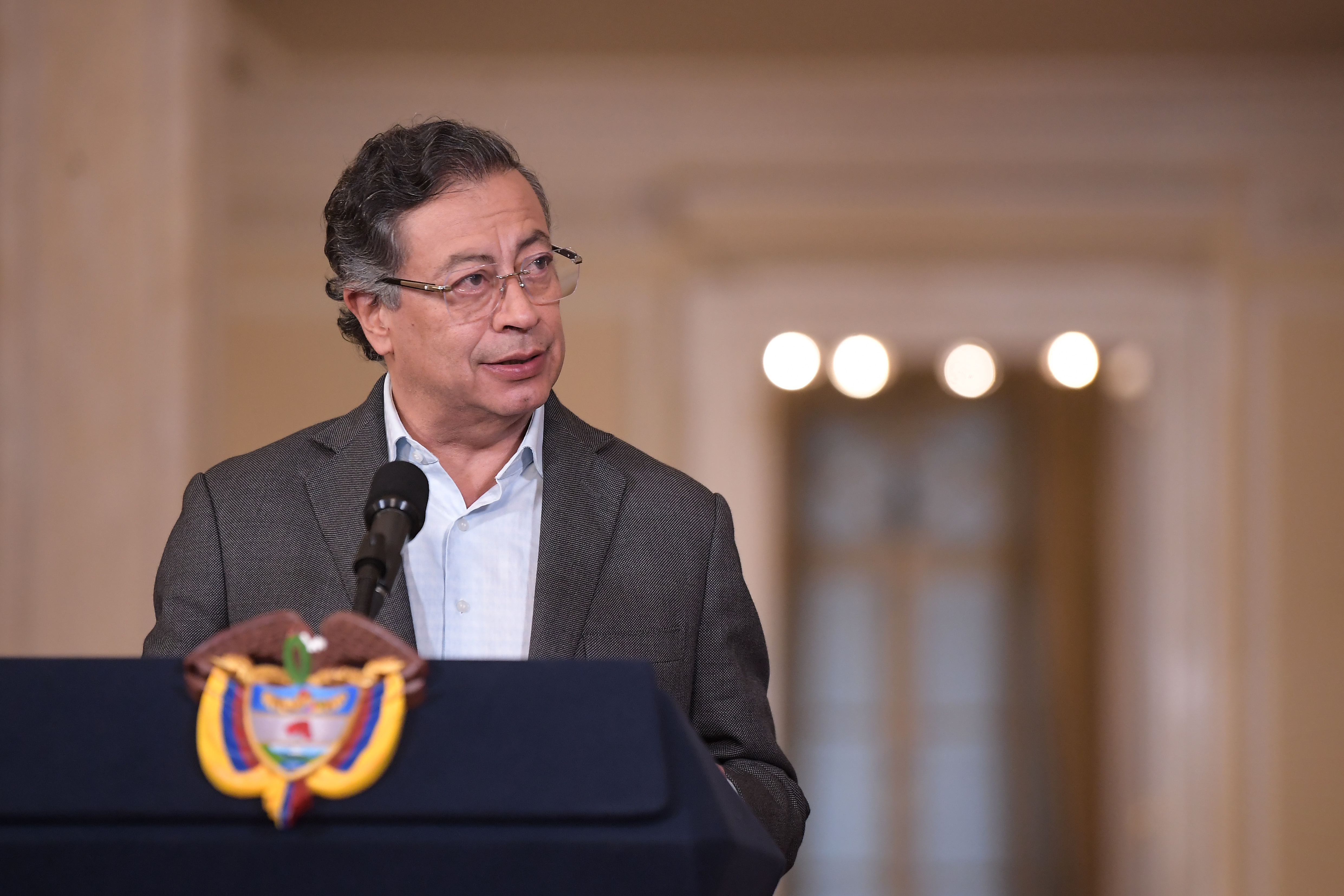 Presidente de Colombia durante rueda de prensa
