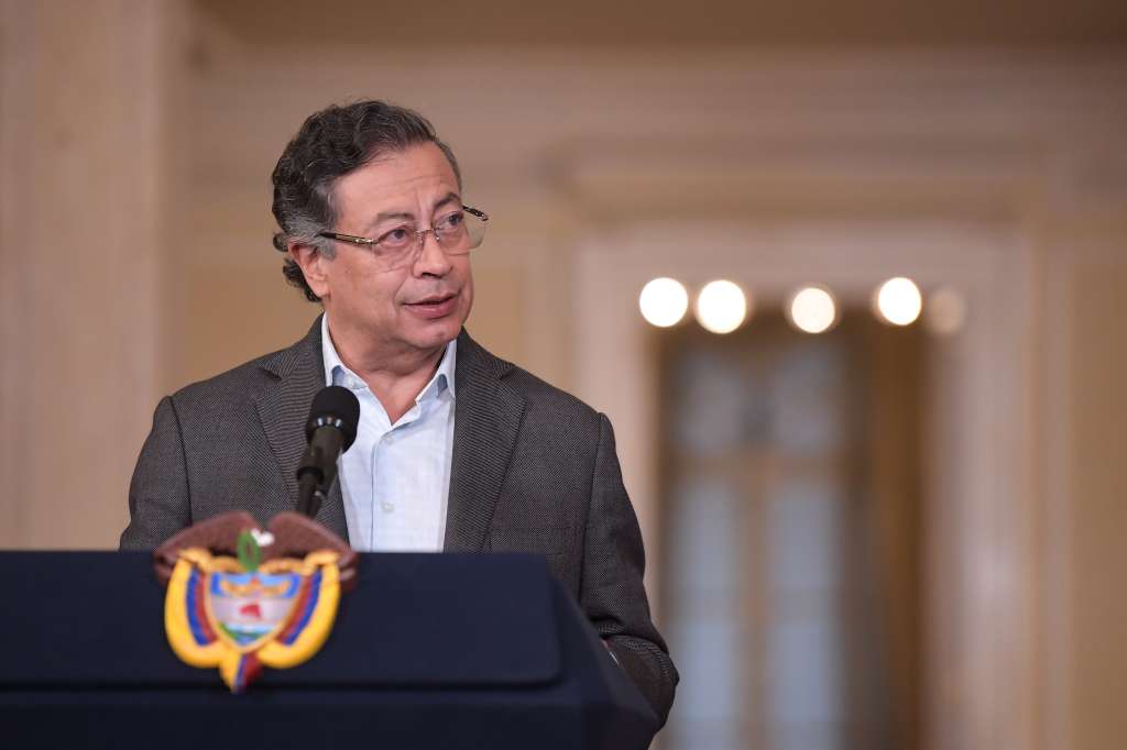 Presidente de Colombia durante rueda de prensa