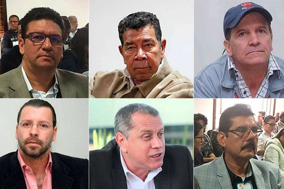 Edwar Cobos Téllez, Ramón Isaza, Iván Roberto Duque, Fredy Rendón, Rodrigo Pérez Alzate, Luis Eduardo Cifuentes. / Comisión de la Verdad.
