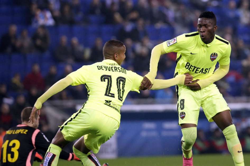 Jefferson Lerma anotó su primer gol con el Levante. Foto: EFE