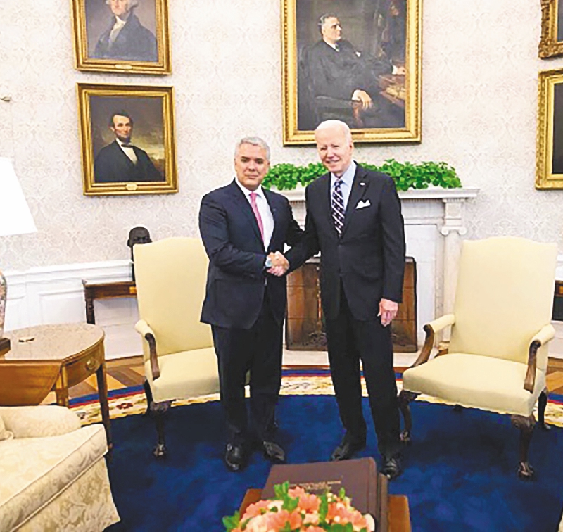 Duque busca normalizar las relaciones con el presidente Biden, resentidas tras la campaña electoral estadounidense. / Presidencia