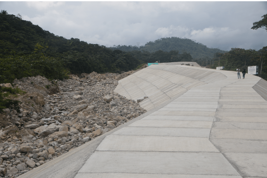 Obras de mitigación del Río Sangoyaco, Mocoa (Putumayo), 2023.
