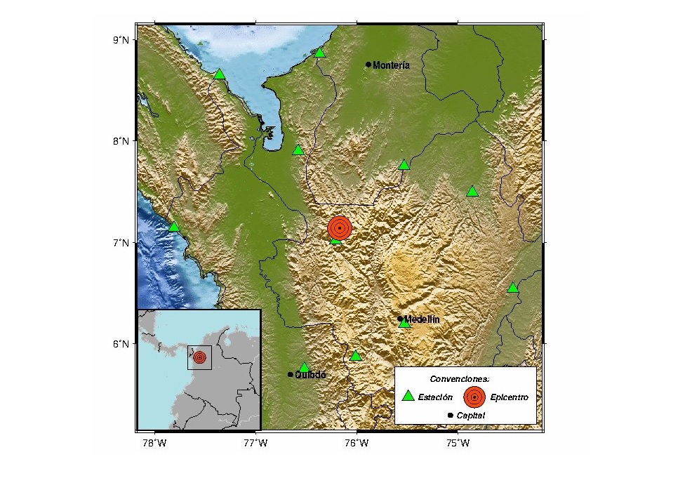 En Antioquia el sismo tuvo una magnitud 3.0.