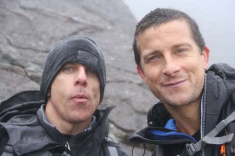 Actor Ben Stiller en programa de Bear Grylls