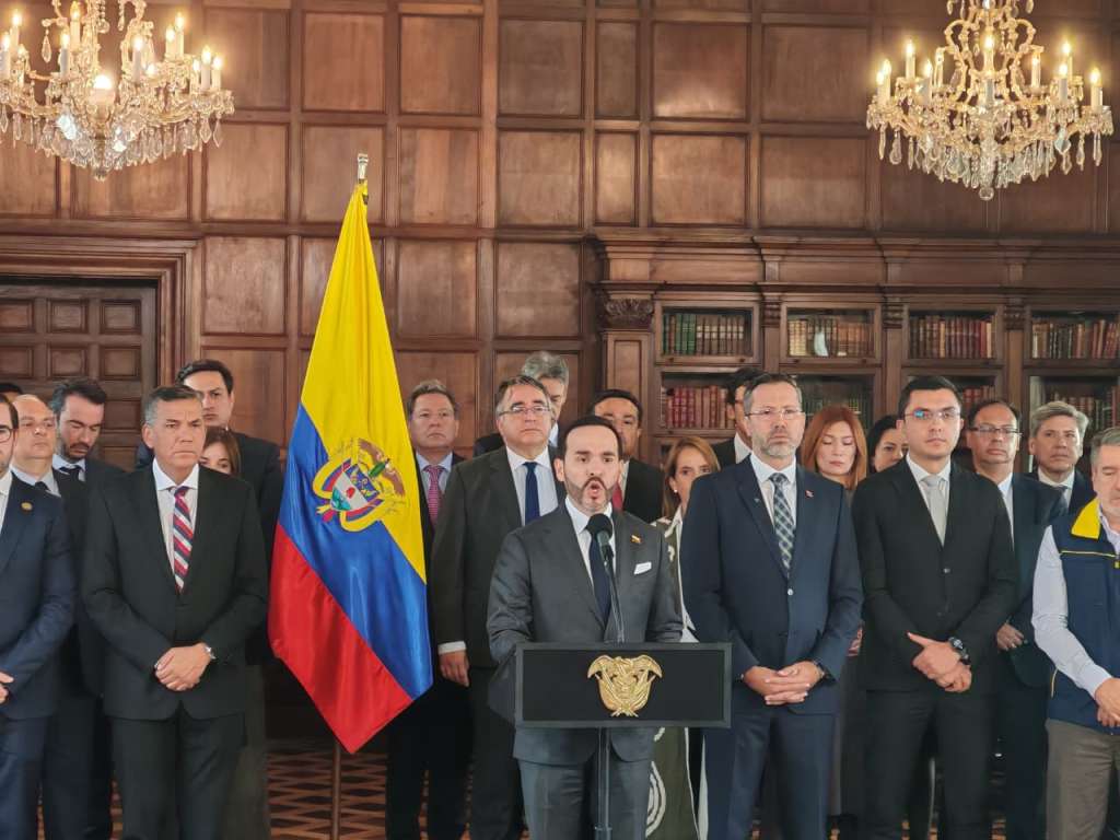 Abelardo de la Espriella en el Palacio de San Carlos.