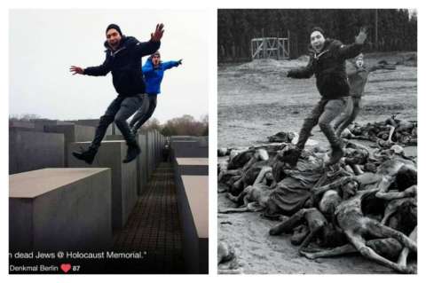 El proyecto que regaña a turistas que se toman fotos en monumento del holocausto