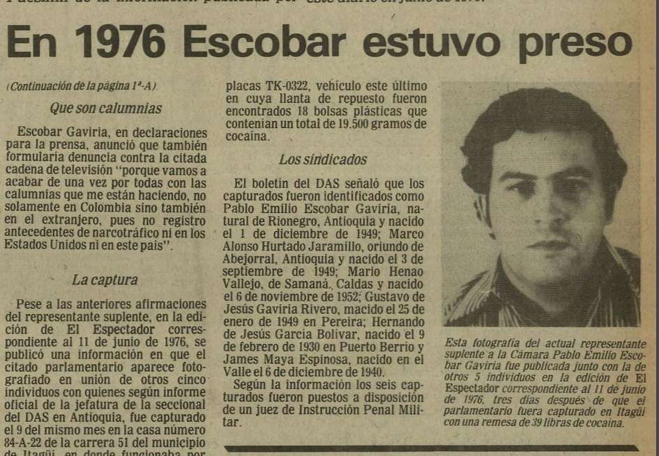 Recorte de la noticia que desenmascaró al temido criminal del cartel de Medellín./ Archivo El Espectador.