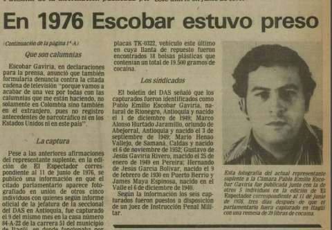 Este es el artículo de El Espectador que reveló que Pablo Escobar era un narco