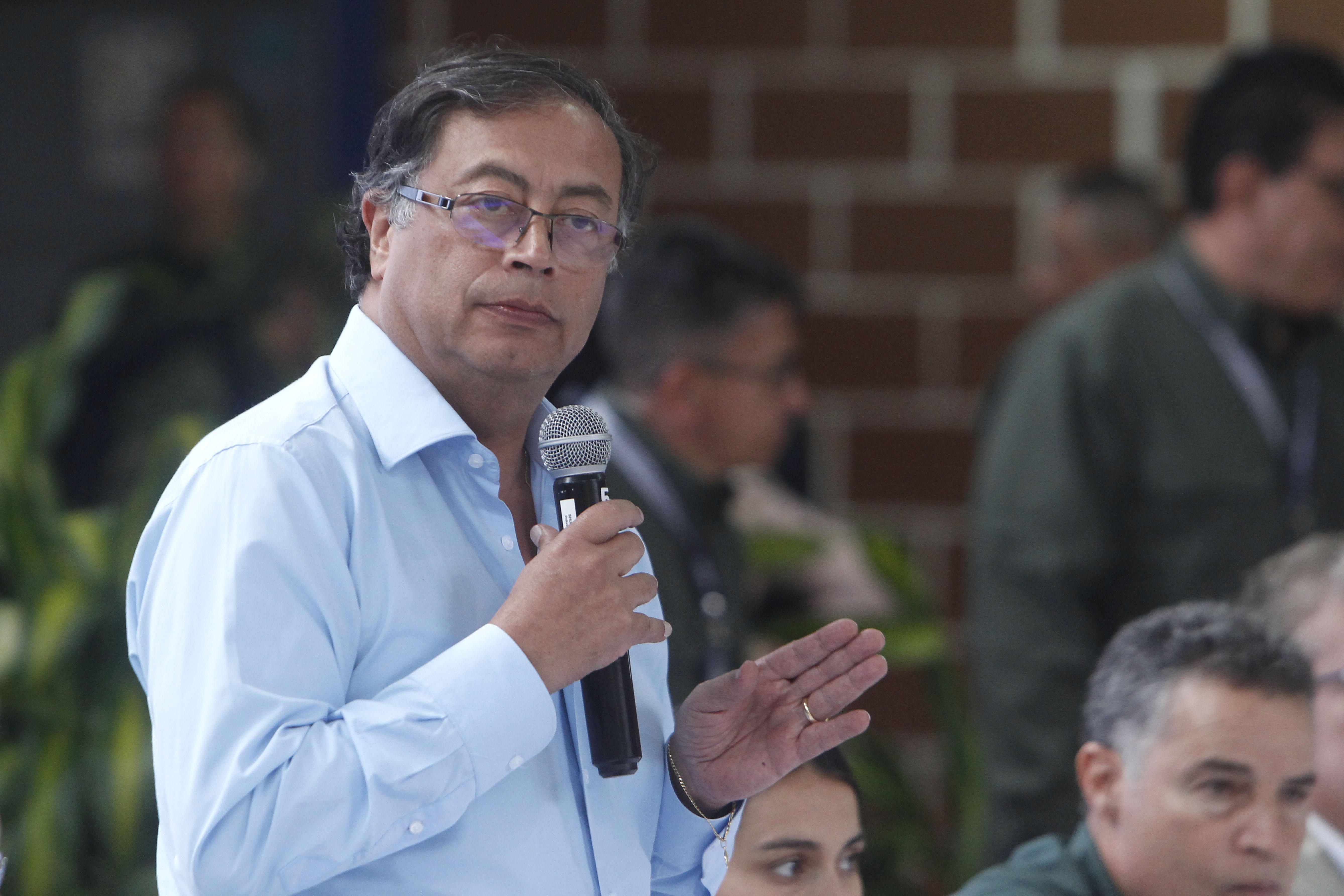 ITU400 ITUANGO (COLOMBIA), 27/08/2022.- El presidente de Colombia Gustavo Petro habla hoy durante la instalación del PMU (Puesto de Mando Unificado) Por la Vida en Ituango, Antioquia (Colombia). EFE/Luis Eduardo Noriega A