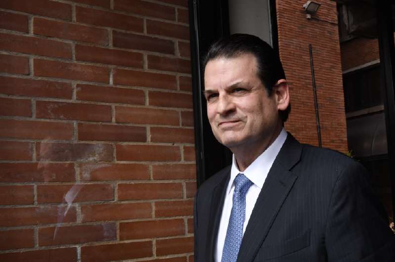 Luis Carlos Sarmiento Gutiérrez a la salida de los juzgados de Paloquemao, luego de rendir su testimonio en el juicio en contra de Melo. / Óscar Pérez