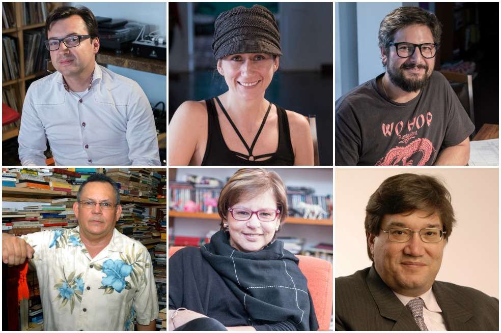 Andrés Burbano, Laura Villegas, Santiago Caicedo, Ariel Castillo, Piedad Bonnett y Jaime Abello Banfi.