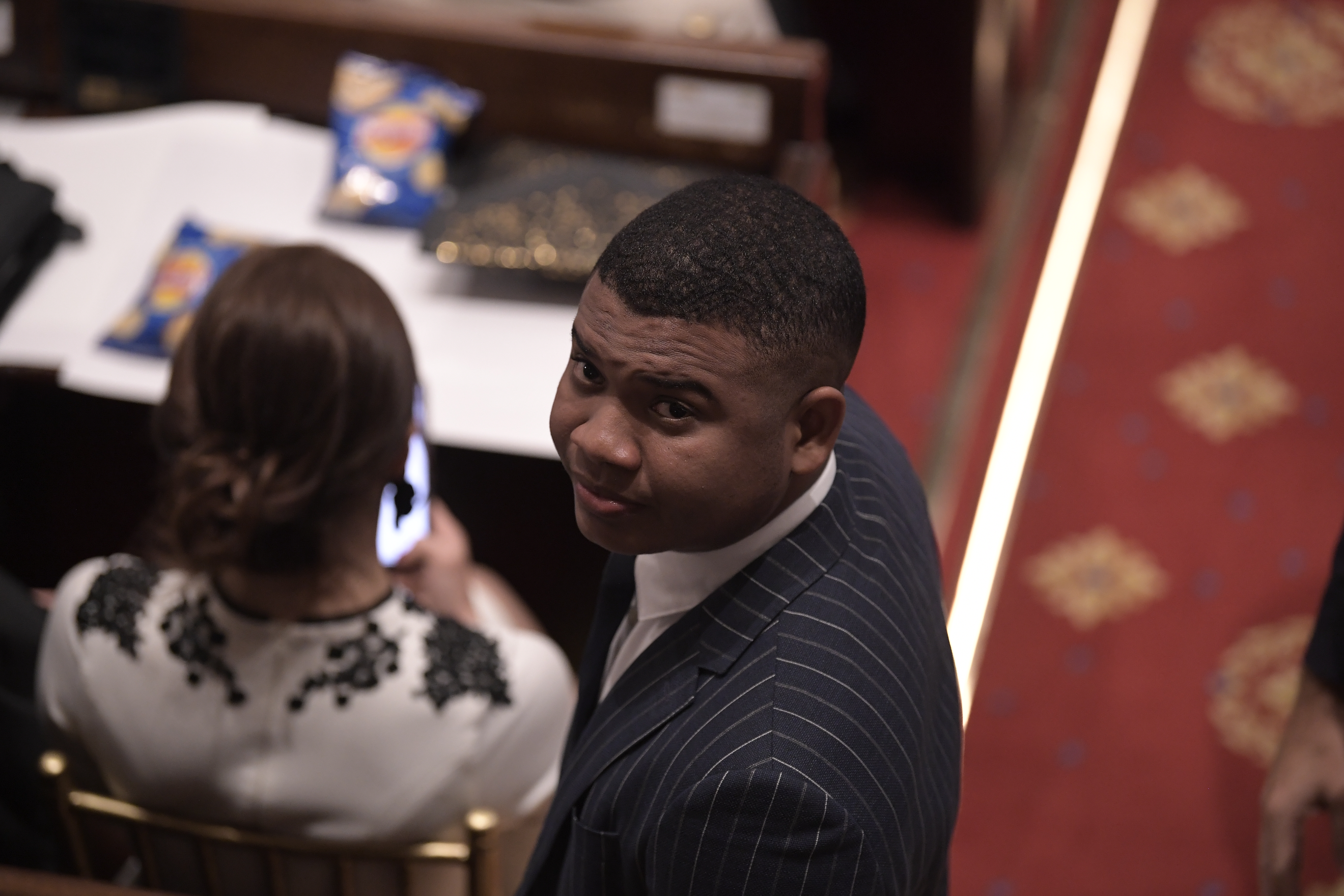 Representante electo a la Cámara de Representantes por la curul Afro para el período 2022-2026, durante la instalación del Congreso y del último discurso de Iván Duque como presidente de Colombia.