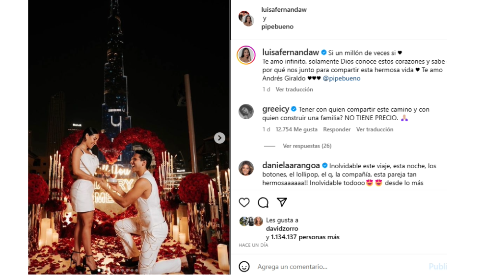 Pipe Bueno y Luisa Fernanda W ¿Cuánto valió su lujoso anillo de compromiso?