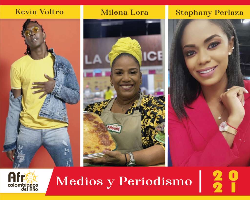 Gloria Stephany Perlaza Izquierdo, Kevin Voltro y Milena Lora Torregrosa son los nominados en la categoría Medios y periodismo.