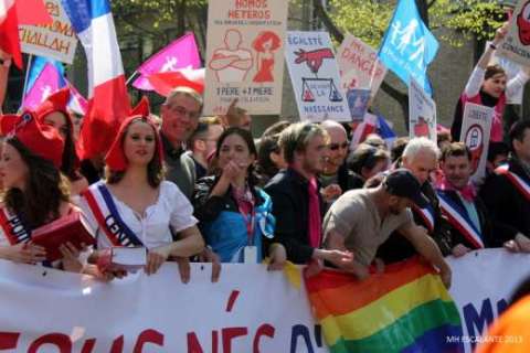 Matrimonio gay en Francia: la ley pasa, las manifestaciones siguen