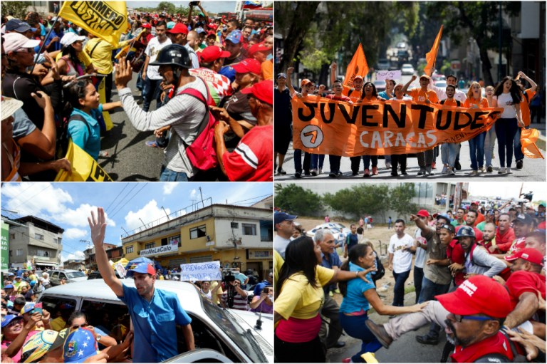 “Firmazo” de opositores en Venezuela termina en fuertes enfrentamientos con chavistas