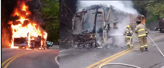 Incendio de Bus en Bucaramanga