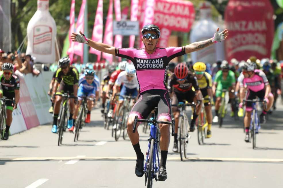 Juan Sebastián Molano, ganador de la primera etapa de la Vuelta a Colombia. / Fedeciclismo