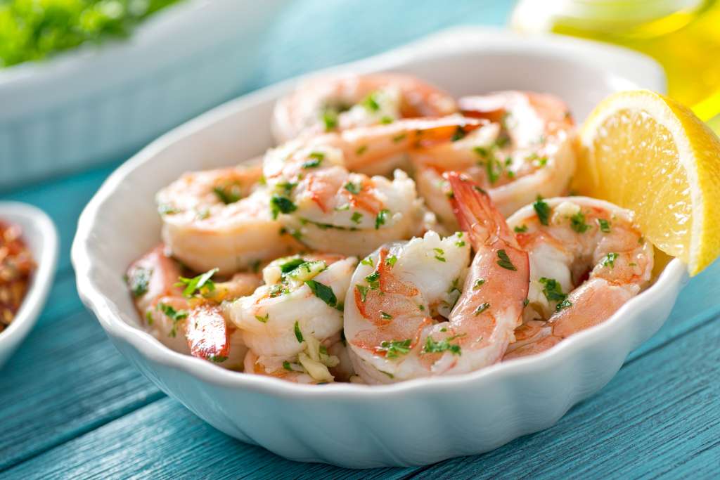 Camarones con coco y ajo