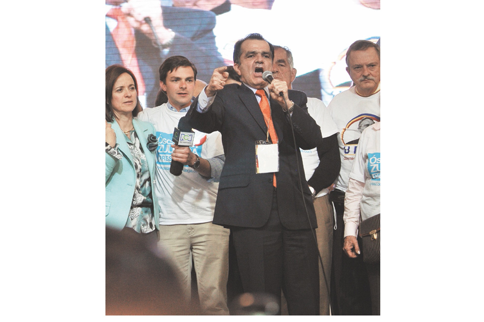 Óscar Iván Zuluaga cuando ganó la primera vuelta en 2014. / Gustavo Torrijos