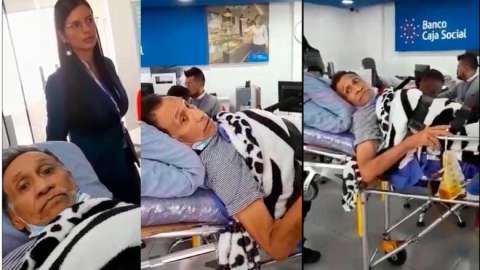 Paciente con cáncer terminal tuvo que ir en camilla a reclamar su pensión