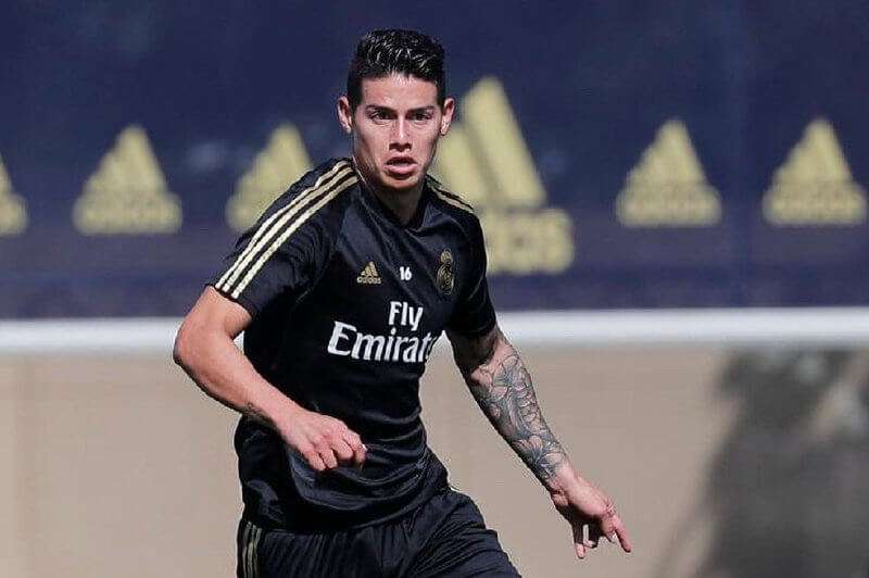 James Rodríguez en un entrenamiento con el Real Madrid. / Real Madrid