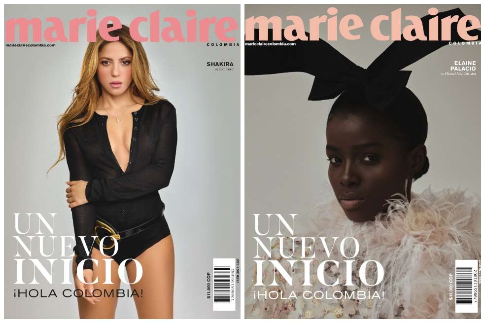 La cantante Shakira y la modelo Elaine Palacio fueron las dos portadas de mayo de la revista. / Cortesía Marie Claire