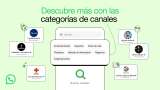 Descubra contenido de su interés en WhatsApp con categorías en los canales