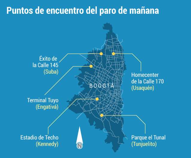 Puntos de encuentro del paro.Johnatan bejarano.