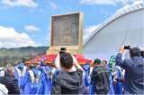 En imágenes: Llegada de lienzo de la Virgen de Chiquinquirá a Bogotá