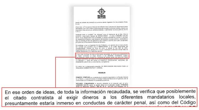 Denuncia en la Procuraduría