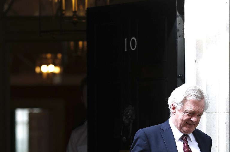 David Davis, saliente ministro para el Brexit en el Reino Unido. / AFP