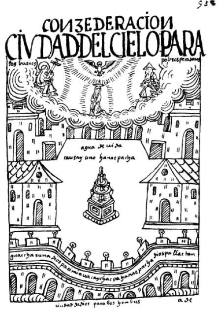 En el mapa "Pontifical Mundo", Felipe Guaman Poma respeta las lógicas de los pueblos quechua y aimara, e incluye información de los invasores. Walter Mignolo hace referencia a Guaman Poma en su paradigma decolonial.