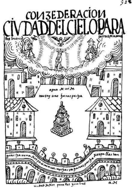 En el mapa "Pontifical Mundo", Felipe Guaman Poma respeta las lógicas de los pueblos quechua y aimara, e incluye información de los invasores. Walter Mignolo hace referencia a Guaman Poma en su paradigma decolonial.