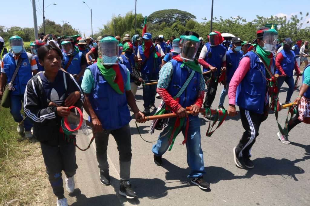 Así llegó la masiva manifestación indígena este lunes a Cali.