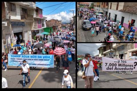 En fotos: Habitantes de Mercaderes (Cauca) marcharon para exigir agua potable
