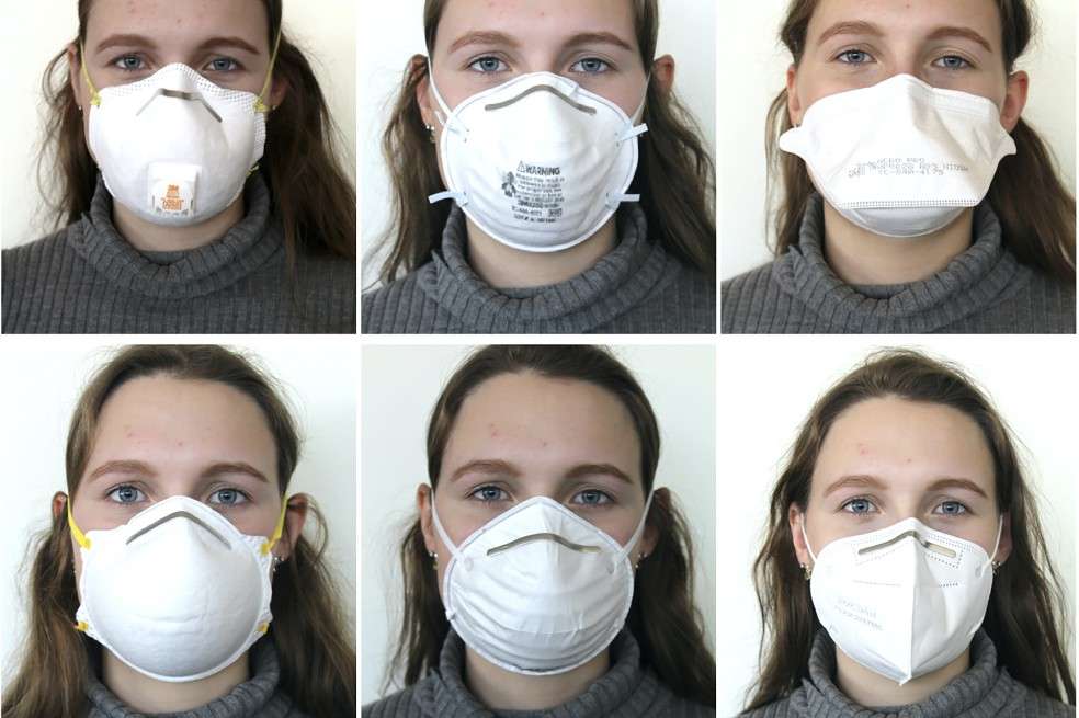 Distintos tipos de mascarilla empleados en el estudio.