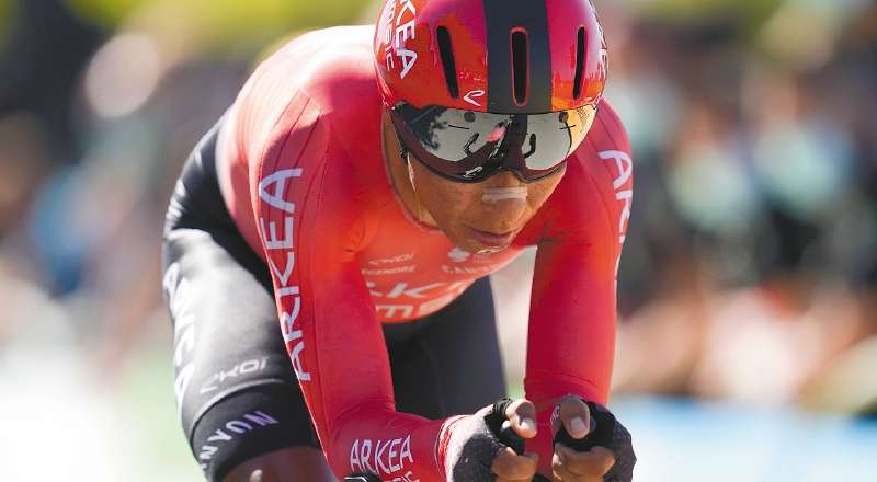  Nairo Quintana durante una prueba contrarreloj con el Arkéa/ AP