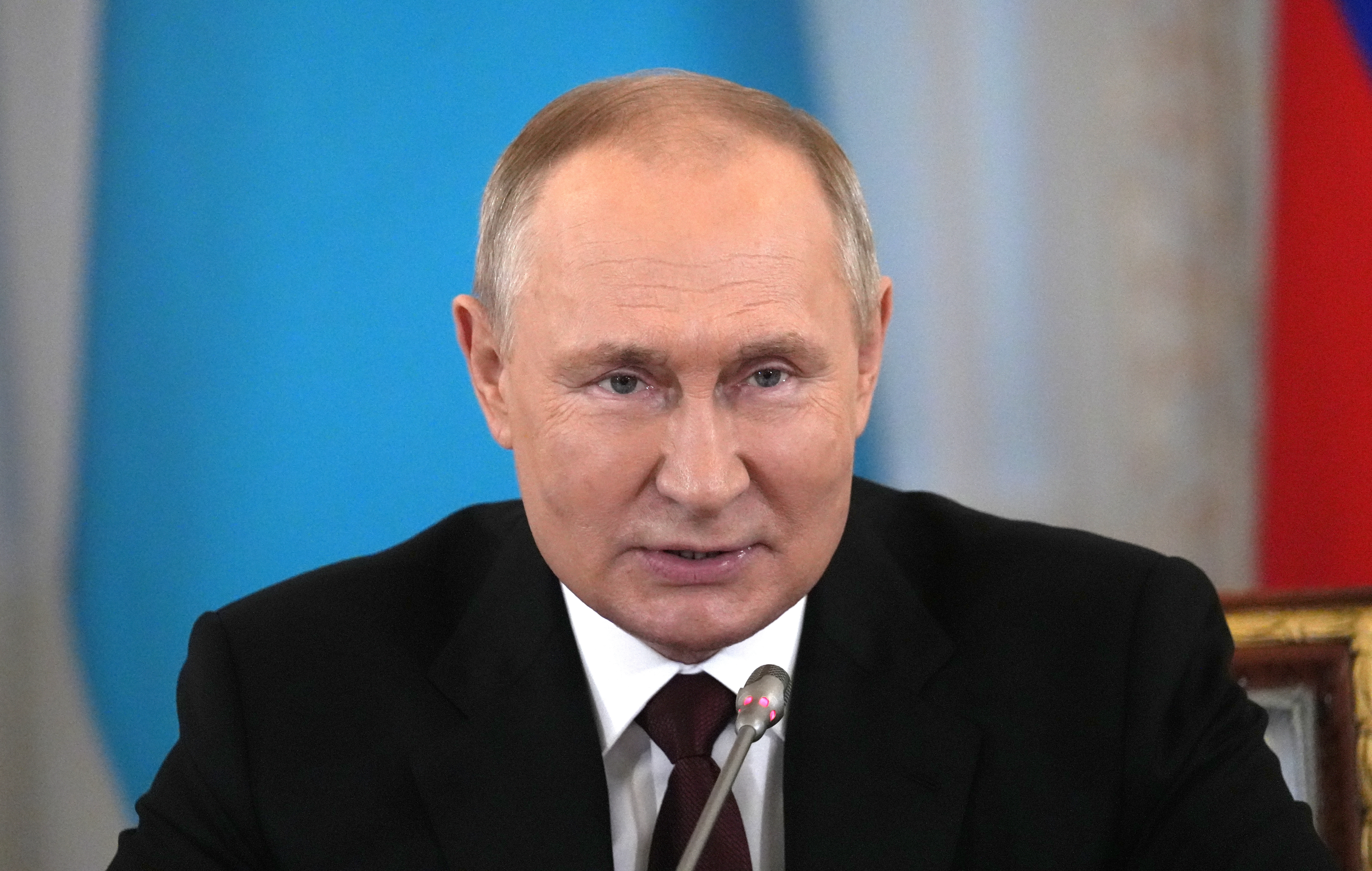 St. Petersburg (Russian Federation), 06/10/2022.- Russian President Vladimir Putin attends an informal annual summit of the Commonwealth of Independent States (CIS) heads of state at the Konstantin Palace presidential residence in Strelna, outside St. Petersburg, Russia, 07 October 2022. (Rusia, San Petersburgo) EFE/EPA/Alexei Danichev/SPUTNIK/KREMLIN POOL MANDATORY CREDIT