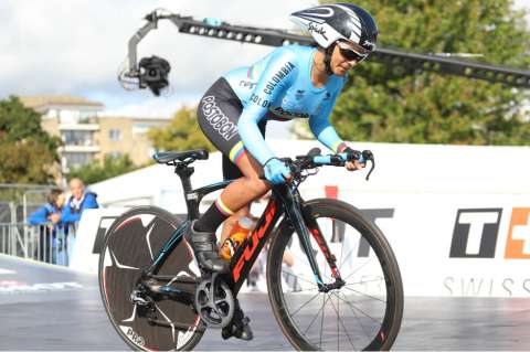 Daniela Soler fue la primera colombiana en competir en el Mundial de Ruta 2019, en Yorkshire