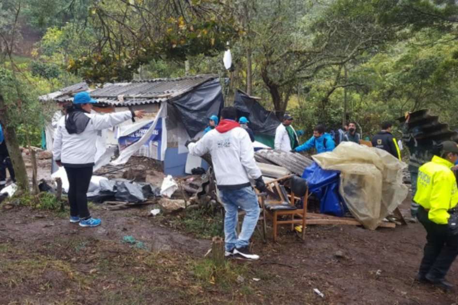 Imagen del desalojo fallido de este viernes en Monserrate / Foto: Personería de Bogotá.