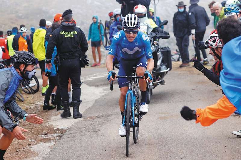 Miguel Ángel López era tercero en la general y había ganado la etapa reina de la Vuelta a España. / Movistar Team
