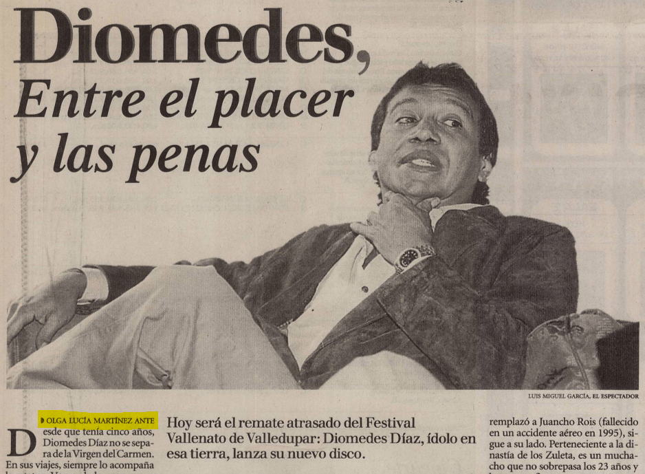 Imagen del texto publicado en el impreso de El Espectador, el 13 de junio de 1997.