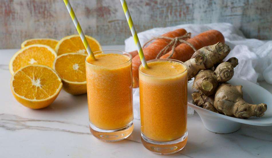 Jugo de zanahoria, naranja y jengibre