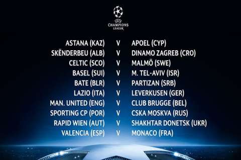 Emparejamientos de la eliminatoria previa de la Champions League
