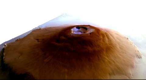 Por primera vez, se detectan heladas de agua en los volcanes más altos del sistema solar