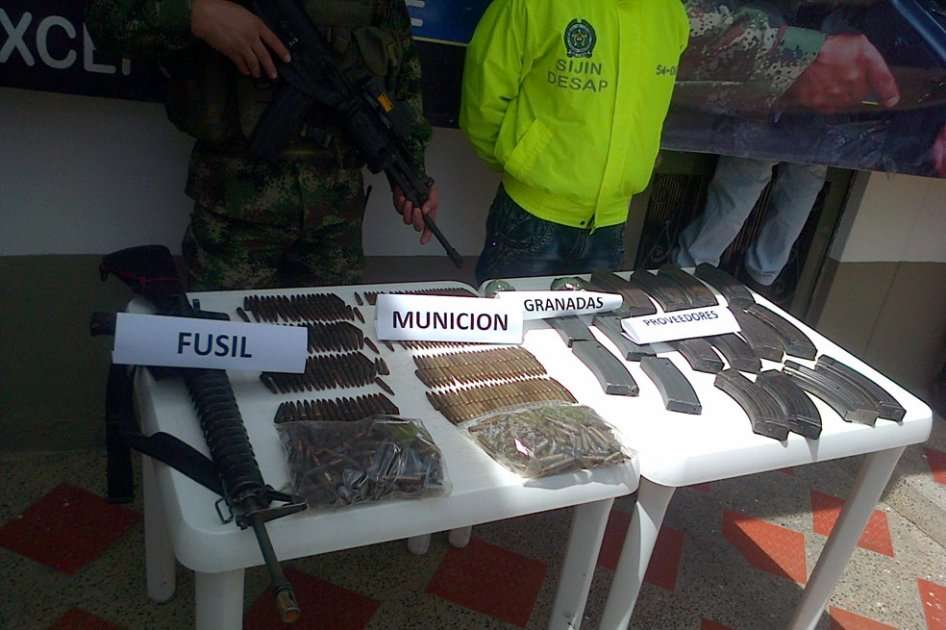 Material incautado por la Cuarta Brigada del ejército Nacional en Antioquia. / Cortesía